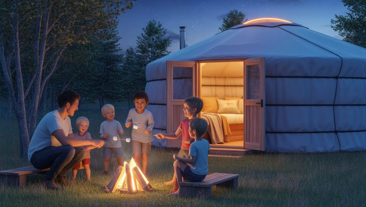 vivez une expérience unique en famille en passant une nuit conviviale et authentique dans une yourte, un hébergement insolite idéal pour partager des moments inoubliables avec vos enfants.